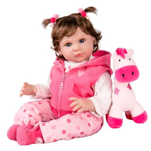 Aori Reborn Baby Dolls 22 Inch Weighted Reborn Girl Doll with Pink Clothes and Deer Toy Accessories