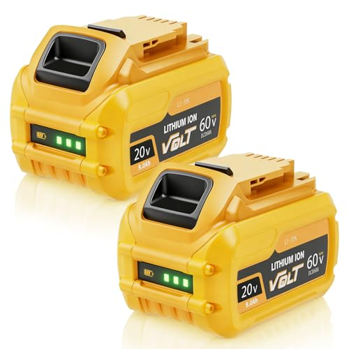 2Pack 9000mAh Replacement for Dewalt 20V/60V Max Battery, Li-ion Compatible