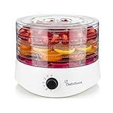 Food Dehydrator DryMax 280W – 5 Tray Adjustable, BPA-Free – 4-Hour Quick Drying, Even Heat, Easy Temp Control – Fruit, Veggie, Meat Jerky Maker (White)