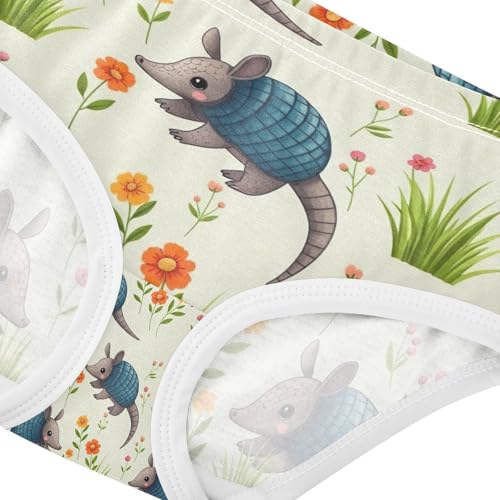 Toddler Briefs, Cute Armadillos Cotton Underwear for Girls, 2–8 Years 5