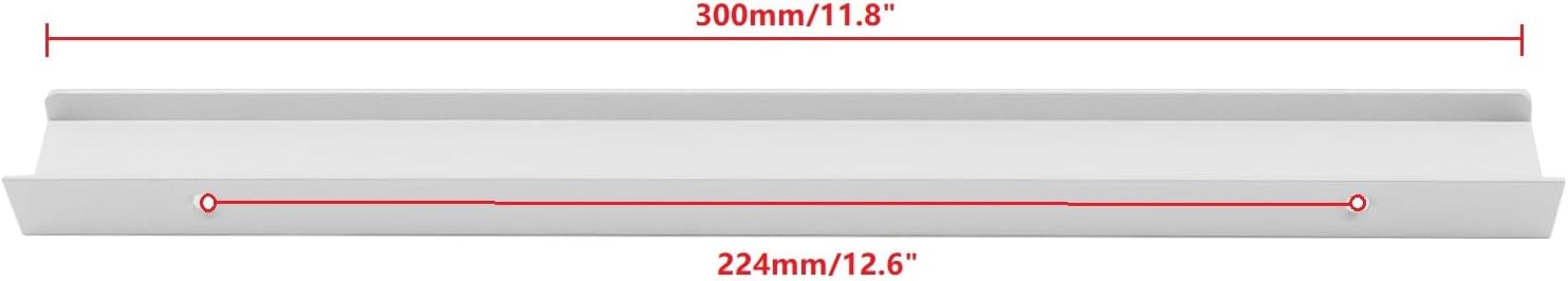 11.8 Inch Black Finger Pulls 30Pcs, 8.82 Inch Hole Spacing, Aluminum Alloy Edge Pulls Furniture Handle, Back Mount Concealed Handles for Cabinets, Cupboard, Drawer, Dresser, Wardrobe