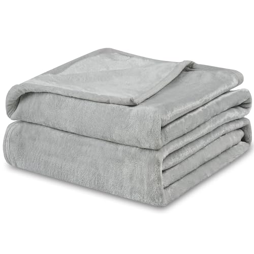 Manta para Cama 150x 200cm, Manta Sofa Suave Gris Sobrecama, Manta Polar Cálida