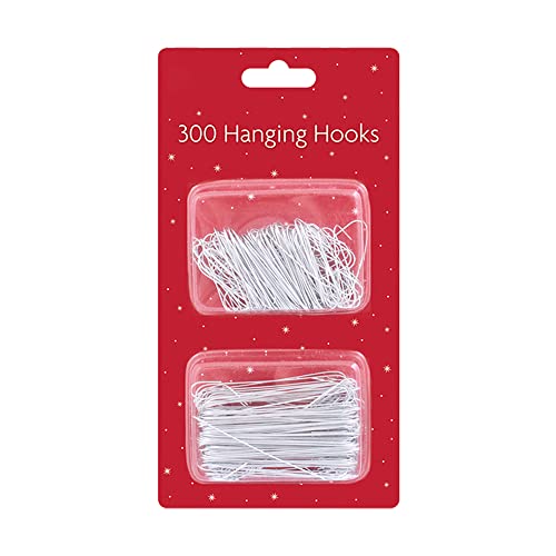 300 Pk Assorted Sizes Ornaments Hook | Christmas Tree Decorations | Christmas Baubles Hanging Hooks (SILVER)