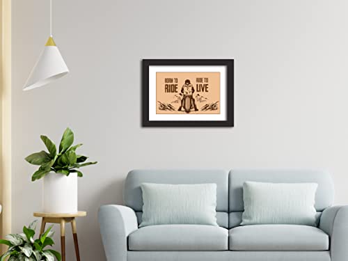 Image of TenorArts Motorcycle Riding Posters Photo Frame Bikers Bullet Rider Motivational Quotes Laminated Poster Framed Painting with Matt Finish Frames (9inches x 12inches) (Born to Ride)