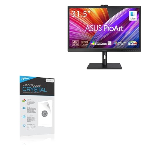 BoxWave Screen Protector Compatible with ASUS ProArt OLED PA32DC - ClearTouch Crystal (2-Pack), HD Film Skin - Shields from Scratches