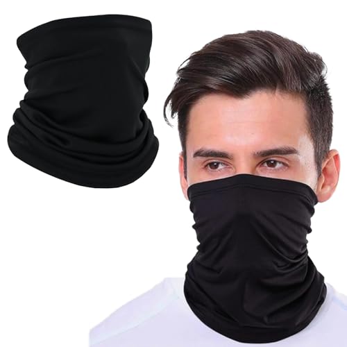 LEOEASIY Sschlauchschal,Halstuch Herren,Motorrad Halstuch,Multifunktionstuch Herren,Halstuch Schwarz,Schlauchschal Ski,Geeignet für Outdoor,Motorrad,Wandern,Geeignet für...