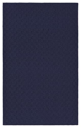 Garland Rug Town Square Navy Blue 8' x 10' Non Slip Area Rug for Living Rooms & Hallways, Stylish & Durable for High-Traffic Areas
