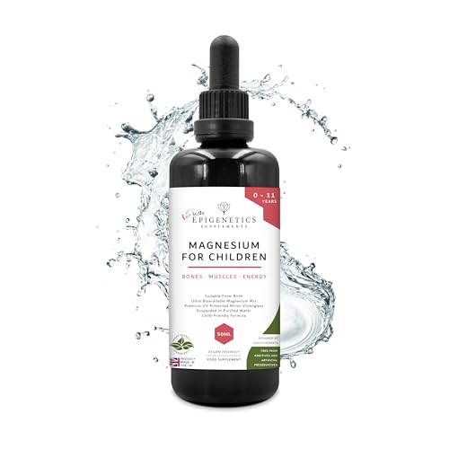 Magnesium for Children 50ml | from Birth Magnesium Mix Supplement 0-11 Years | Newborns Baby Kids Sugar Free UK Made Vegan Mini Liquid | 5 Drops Daily