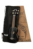 Kala Makala Shark Series Soprano body size 342 mm (13 1/2 inch) scale Philippine mahogany top Composite plastic sides and back Mahogany neck Rosewood fingerboard Semi-gloss surface, black Includes carry bag