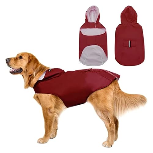 chengshao Chubasquero Reflectante for Perros Grandes, Impermeable for Cachorros, Capucha y Resistente al Viento, Ropa de tamaño Universal, Suministros for Exteriores(5XL)
