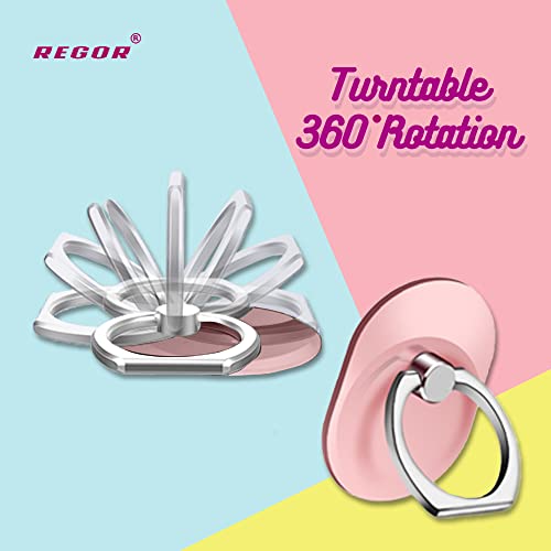 Image of Regor Finger Grip & Mobile Holder | Cell Phone Grip Holder for Hand & Mobile Back Holder | Selfie Holder & Works as iPhone & Android Phone Stand for Desk - Oval Rose Gold