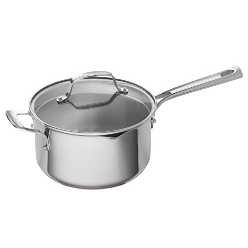 Emeril Lagasse 62898 Stainless Steel Copper Core Saucepan, 4-Quart, Silver