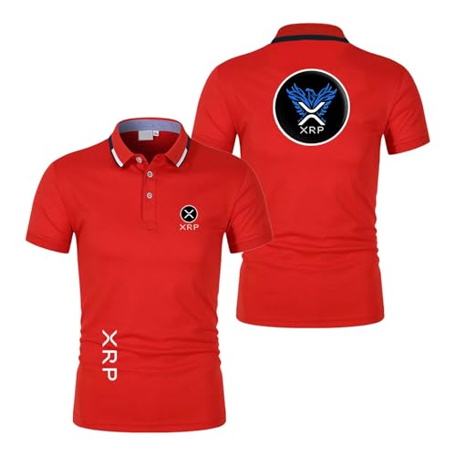Camiseta Polo para Hombre Interior Ri.PP.le X.RP Botones Media Manga Informal De Entrenamiento Corta Lisa-HongS||l