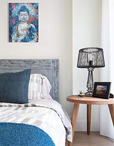 Ateliyishu Buddha Art Canvas Blue Buddha Pictures Wall Decor Zen Buddha Wall Art Buddha Wall Art For Living Room Office Home Decoration 12"X16" #TOP4