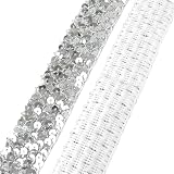 Paillettenband, Pailletten-Spitzenbesatz, mehrfarbig, 15/20/35 mm x 2/4/12 m, for Kleidung, Tanz, DIY, Basteln(Silver,20mm-12Meters)