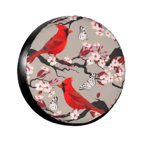 Image of Delerain Birds and Blooming Cherry Spare Tire Covers for RV Trailer SUV Truck and Many Vehicle, Wheel Covers Sun Protector Waterproof (16 Inch for Diameter 29 inch-31 inch)