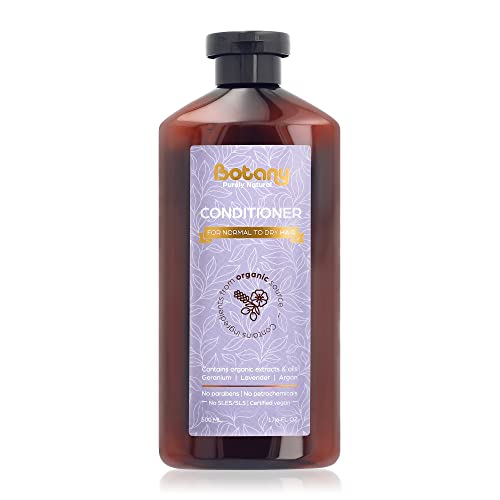 Botany Natural Conditioner For Normal To Dry Hair With Organic Argan Oil, Geranium, And Lavender - Vegan Conditioner For Women And Men Sls/Sles, Silicon, Paraben And Cruelty Free,17.6 Oz #TOP17