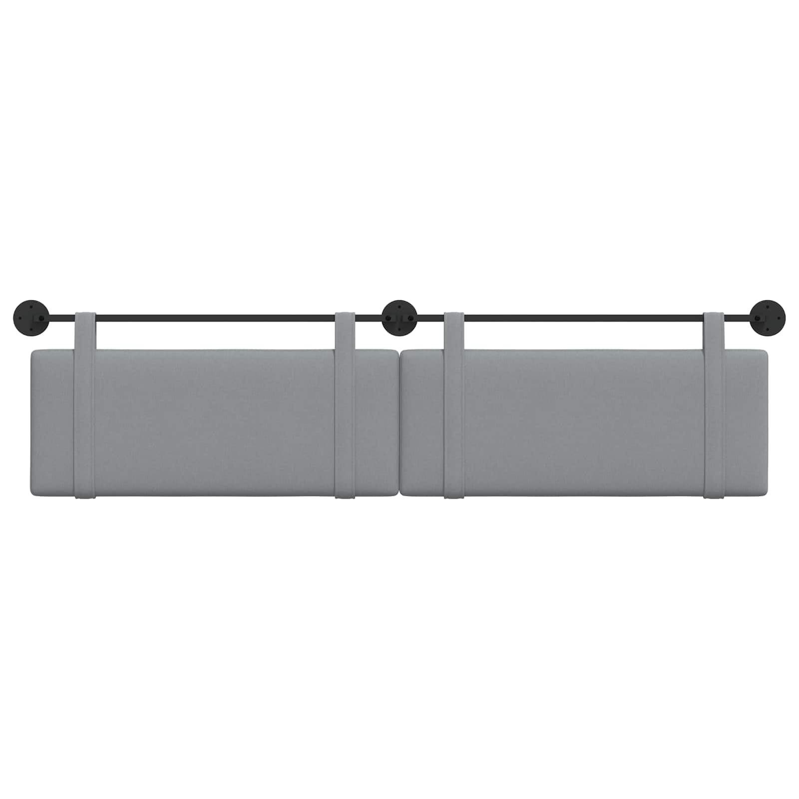 Cabecero colgante de tela gris claro, 210 x 55 x 5 cm, juego de 2 unidades con montaje en pared, cabecero tapizado suave para dormitorio, habitación de invitados, cama doble y cama individual
