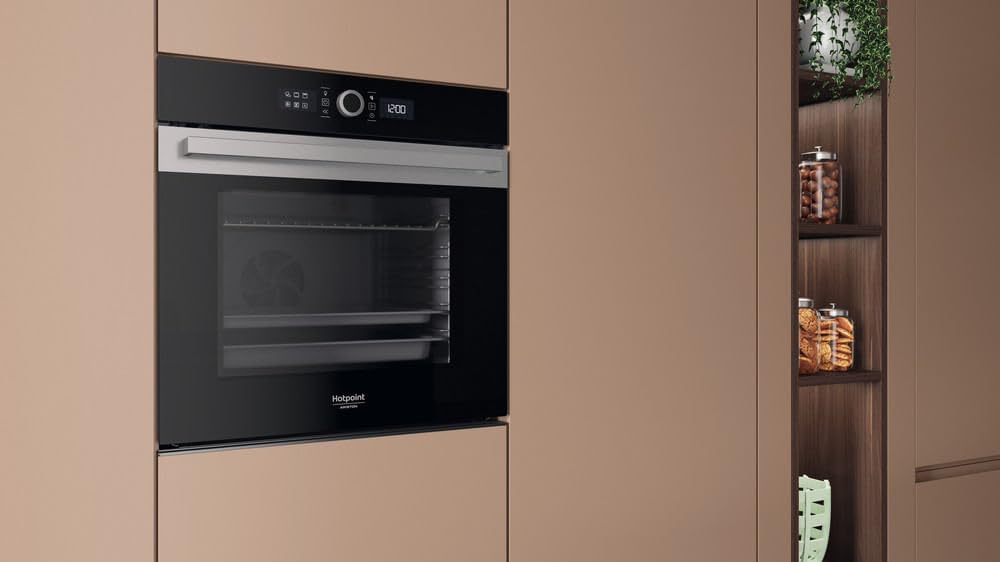Hotpoint - HAOI5S8PM0XA Four Encastrable Pyrolyse 73L - Hydrolyse, Chaleur Pulsée - Programmes Automatiques, Écran Électronique - H 59,7 x L 59,5 x P 56,4 cm - Classe Énergétique A+ - Inox