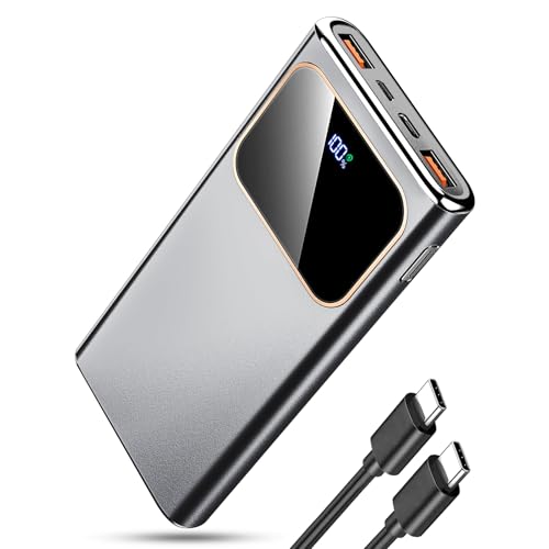 Power Bank 10000mAh, 22.5W Ricarica Rapida Powerbank per iPhone 16/15/14/13/12/11 Samsung Xiaomi Huawei etc, Cellulare Caricatore Portatile con USB-C Ingressi e Uscite Compatibile con Android iOS 2024