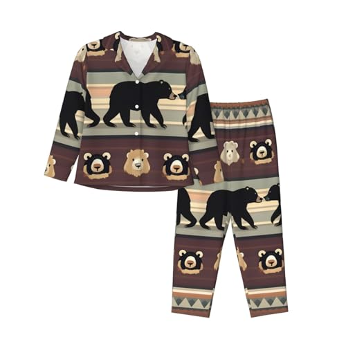 Pyjama femme imprimé ours ensemble de nuit douceur et bien-être chez soi