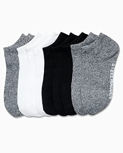 Steve Madden Women's Athletic Socks - 10 Pack Performance Cushion Ankle Socks - Low Cut Running Socks For Women, Size 5-10, Black/White/Heather Grey Marled #TOP3