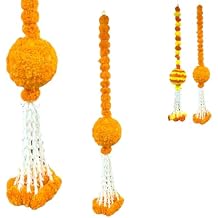 LoveNspire Marigold Garland Hanging Jhoomer 1 String Decorative Wall Hanging for Indian Weddings, Diwali, Day of the Dead Dia De Los Muertos Ofrenda, Navratri Puja & Halloween Decor