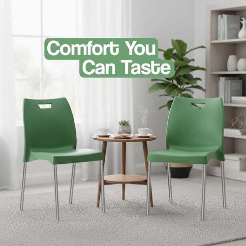 Image of IAFA FURNITURE Munch Plastic Chair| Living Room, Bed Room, Kitchen, Office Room, Outdoor| (Red, Set of 2) (Green, Set of 2)