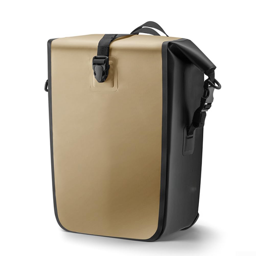 Bolsa trasera impermeable para bicicleta de 28 L con hebilla de liberación rápida, alforja expandible para bicicletas de montaña y carretera, malla de PVC duradera, paquete de equipaje de ciclismo