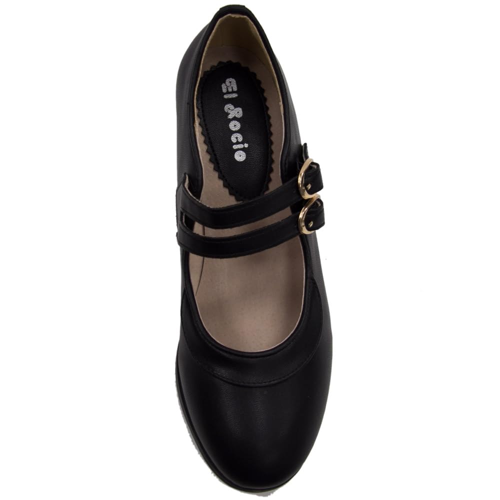 Zapato De Flamenco con Doble Suela y 2 Correas