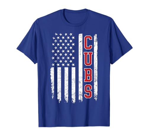 Vintage Cubs Name American US Flag for Men Women and Kids T-Shirt