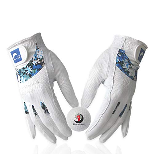 LEIPUPA 1 Par Luvas De Golfe De Mulheres Brancas Luvas De Treinamento De Golfe Antiderrapantes Respi