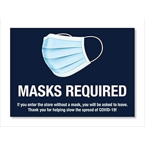 Imagine Signs | Mask Required Wall Decals | 7"x10" | Pack of 2 Cover