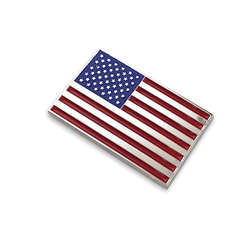 Image of 1Pc American Flag Sticker Decal 3.35 inch Metal Flag Car Stickers Emblem Bumper Stickers Logo for Vehicle Car Chrome USA US Flags Decals for Trucks Motorcycle 3D Badge(Silver Blue red)