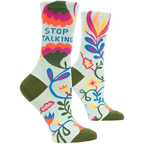Women's Crew Socks - Blue Q - Stop Talking SW467 Cover