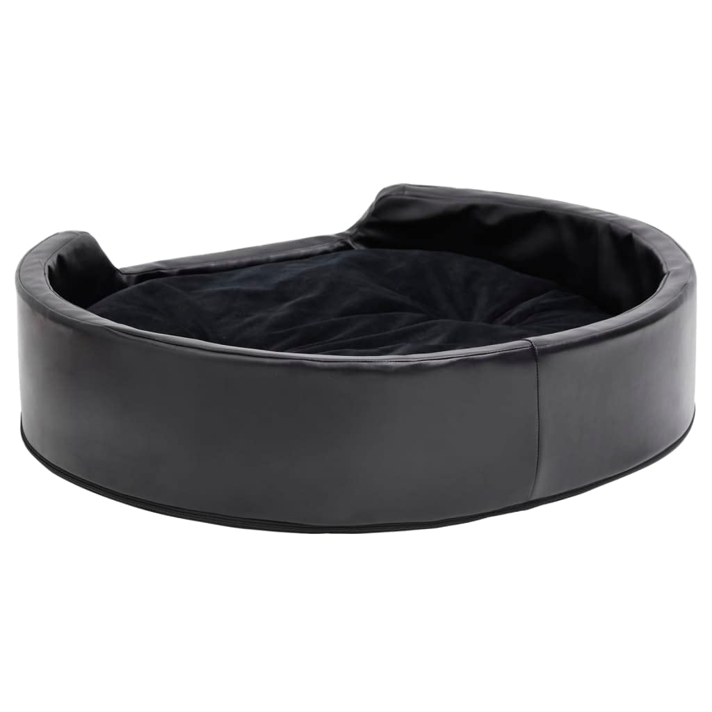 vidaXL Hundebett Schwarz 79x70x19cm Plüsch Kunstleder Hundesofa Hundekissen