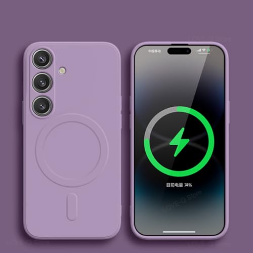 Coque de chargement magnétique Samsung S24 violette pour le quotidien