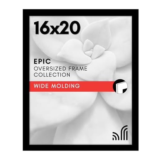 Americanflat 16x20 Poster Frame in Black - Composite Wood with Polished Plexiglass - Horizontal and Vertical Formats for Wall with Included Hanging Hardware