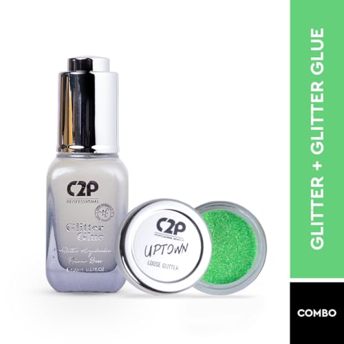 Image of C2P Pro Sparkle Duo Glitter and Glue Kit - Eyeshadow for Eye & Body Makeup | Waterproof, Quick-Drying for Stunning Shimmer Looks (Choice 23)