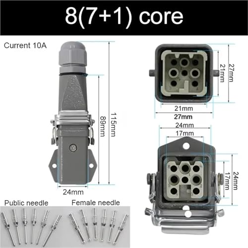 Conector rectangular HDC-HA de 4 a 8 pines para enchufe industrial de 250V 2