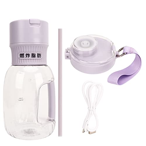 Gavigain Batidora portátil, licuadora recargable de 1 litro, trituradora de hielo de 8 cuchillas, carga USB, compacta y ligera, ideal para camping, viajes, uso al aire libre (violeta)