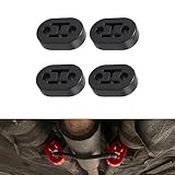 Yumfugu 4 PCS Car Exhaust Pipe Support Bracket, Rubber Dual-hole Exhaust System Muffler Suspension Ring Lifting Lugs, Accessories to Keep Chassis Quiet Stable, for Many Types of Vehicles (Black)