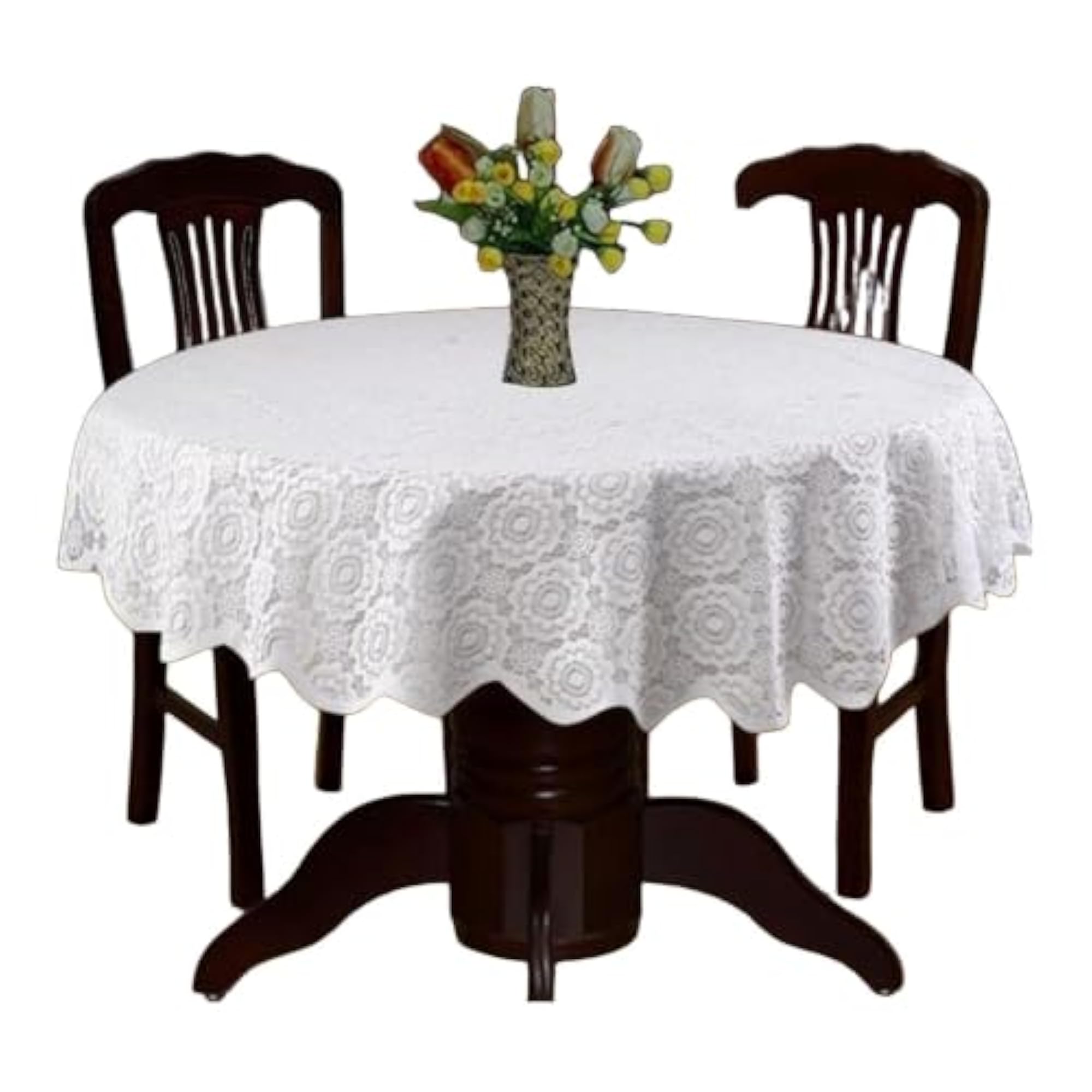 Cotton Round Tablecloth Embroidery, 152 cm