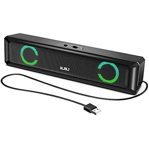 NJSJ USB PC Speakers with RGB Lighting Cover