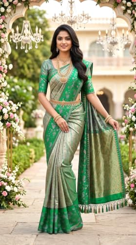Image of VFCollections - POchampally Kalamkari Pattu Cotton SIlk Saree with Blouse Piece For Women