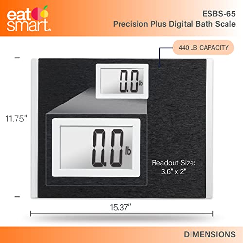 Eatsmart Precision Plus Scale For Body Weight, Wide Platform For Added Comfort. Extra Heavy 440 Lb Capacity #TOP1