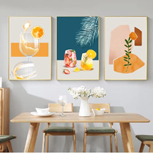 Toile cuisine fruits affiche nordique moderne poster 70x100cm pour decoration de restaurant