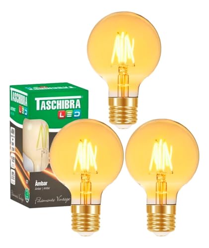 3 Lâmpada Filamento Led 4w G80 Âmbar Branco-quente 3000k