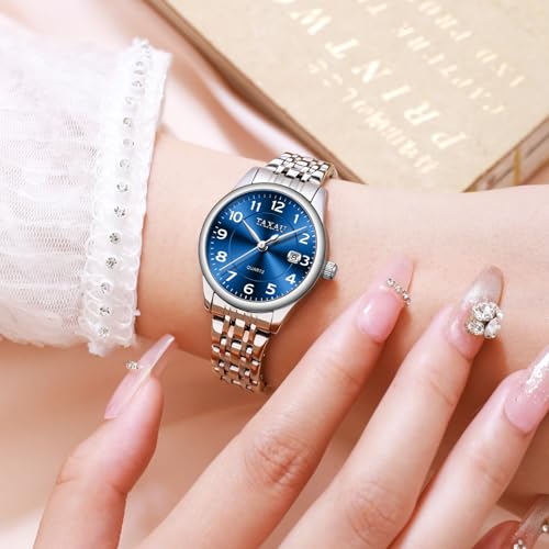 Womens Watch Fashion Dress Waterproof Silver Watches for Women Casual Easy Read Quartz Analog Women's Watch Two Tone Stainless Steel Ladies Watches with Day Date3