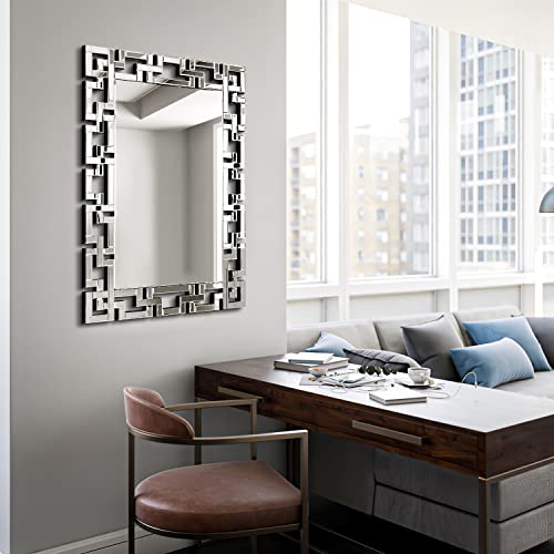 Jacuko Decorative Wall Mirror - Grecian Venetian Design Large Rectangle Wall Mirror 27.5 W X39.5 H Inches #TOP7